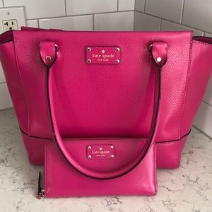 Hot Pink Kate Spade marching purse and wallet